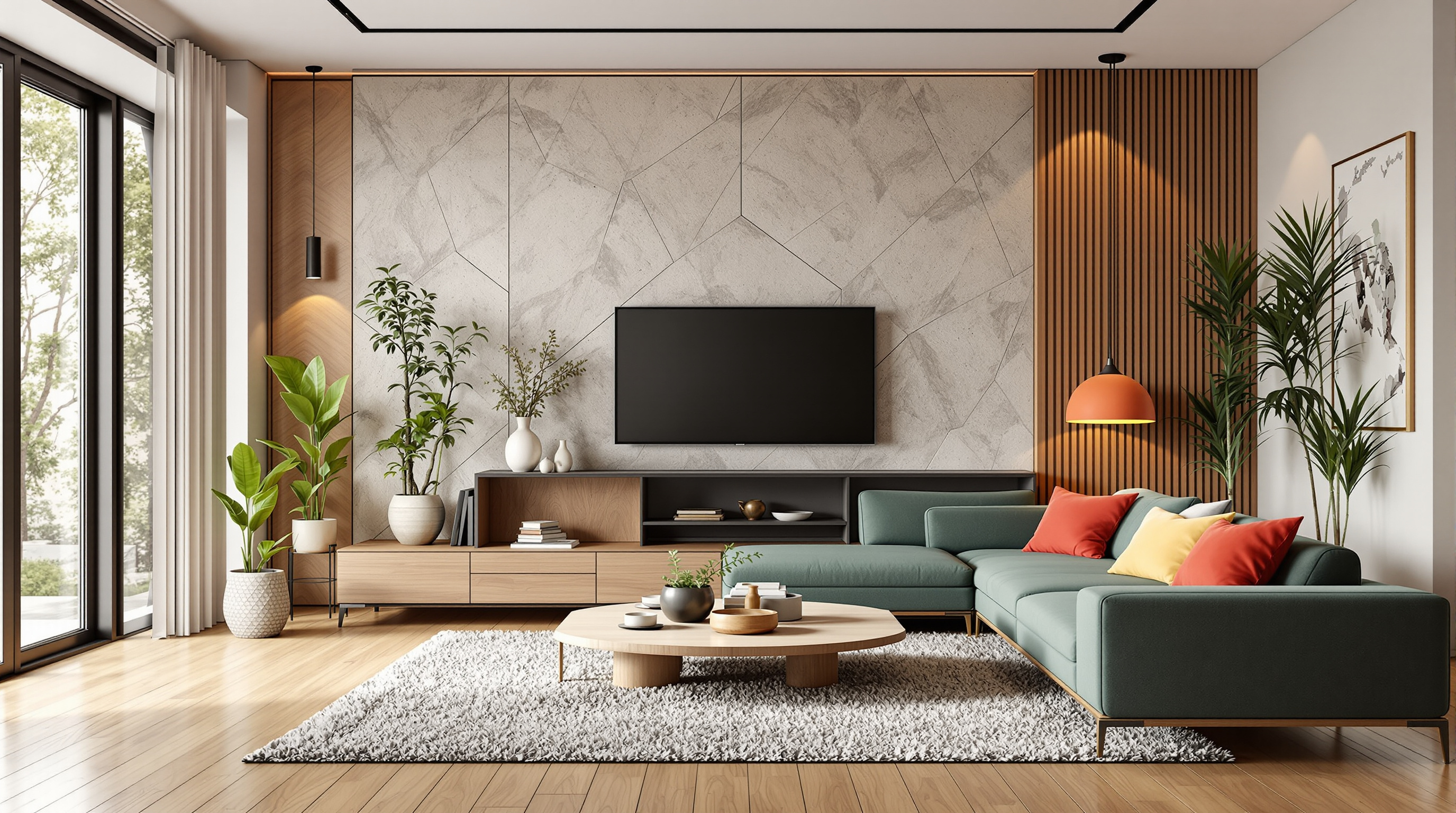 Matériaux naturels déco contemporaine