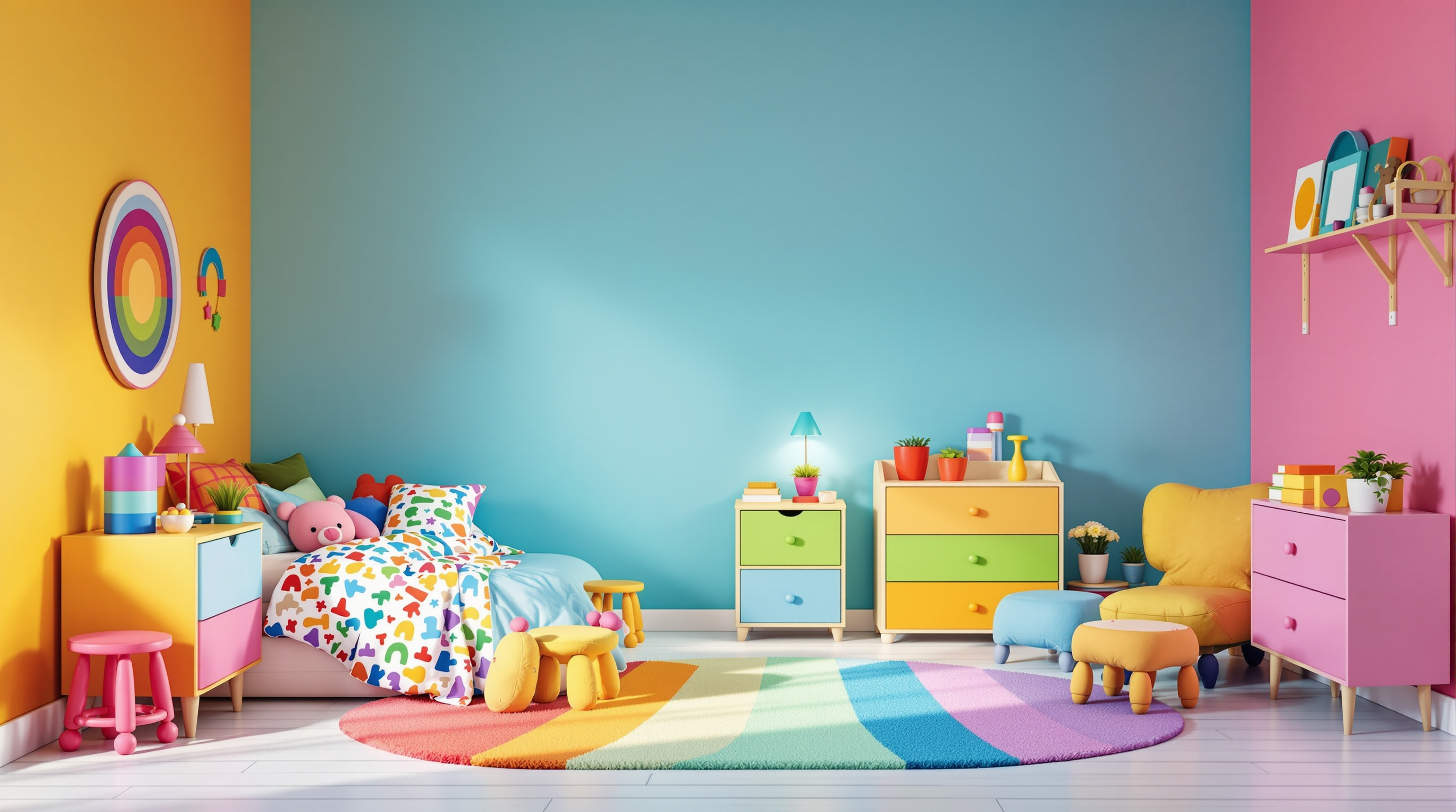 Chambre enfant multicolore — réalisation Bee at Home