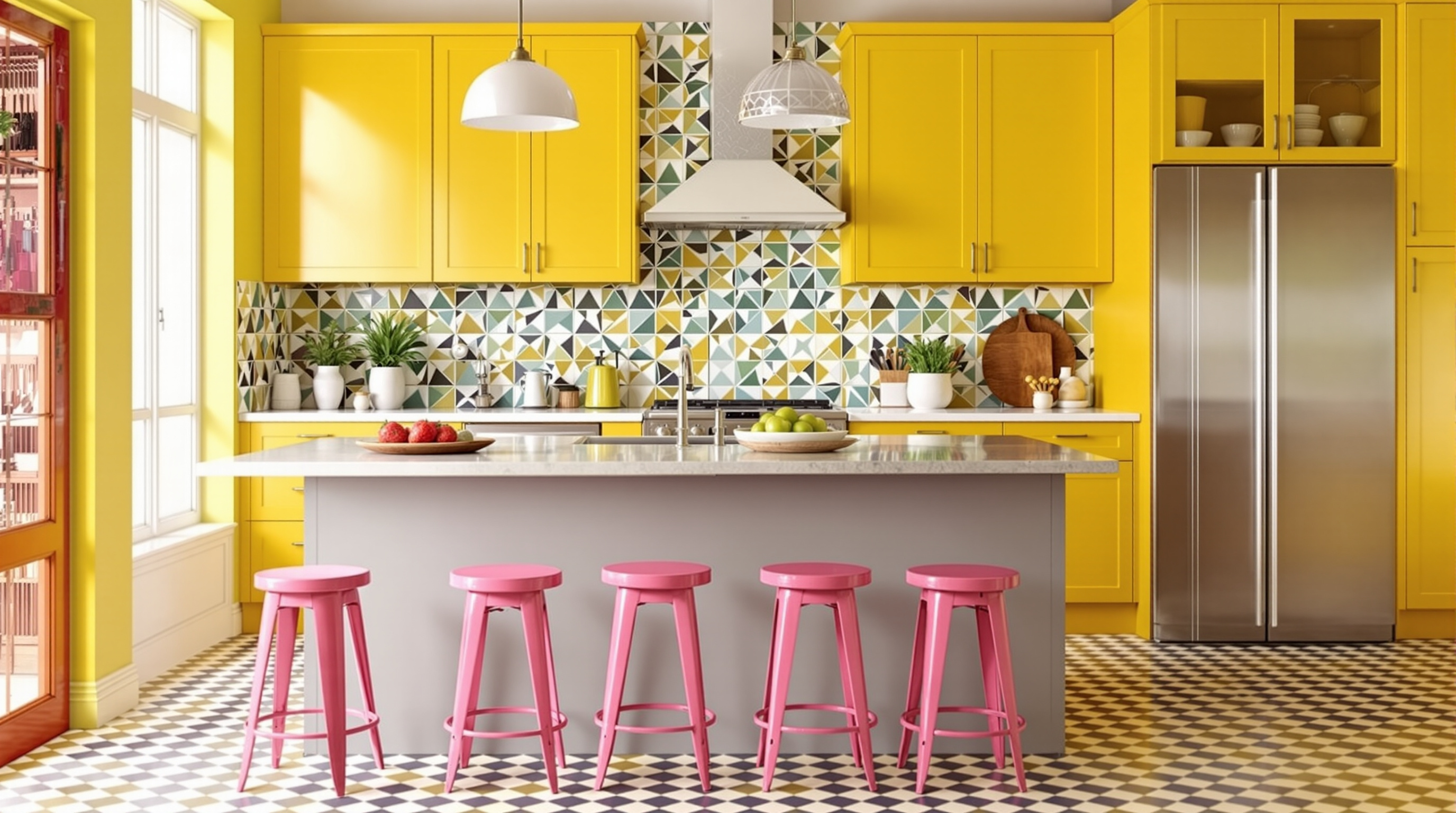 Cuisine colorée tendance — réalisation Bee at Home