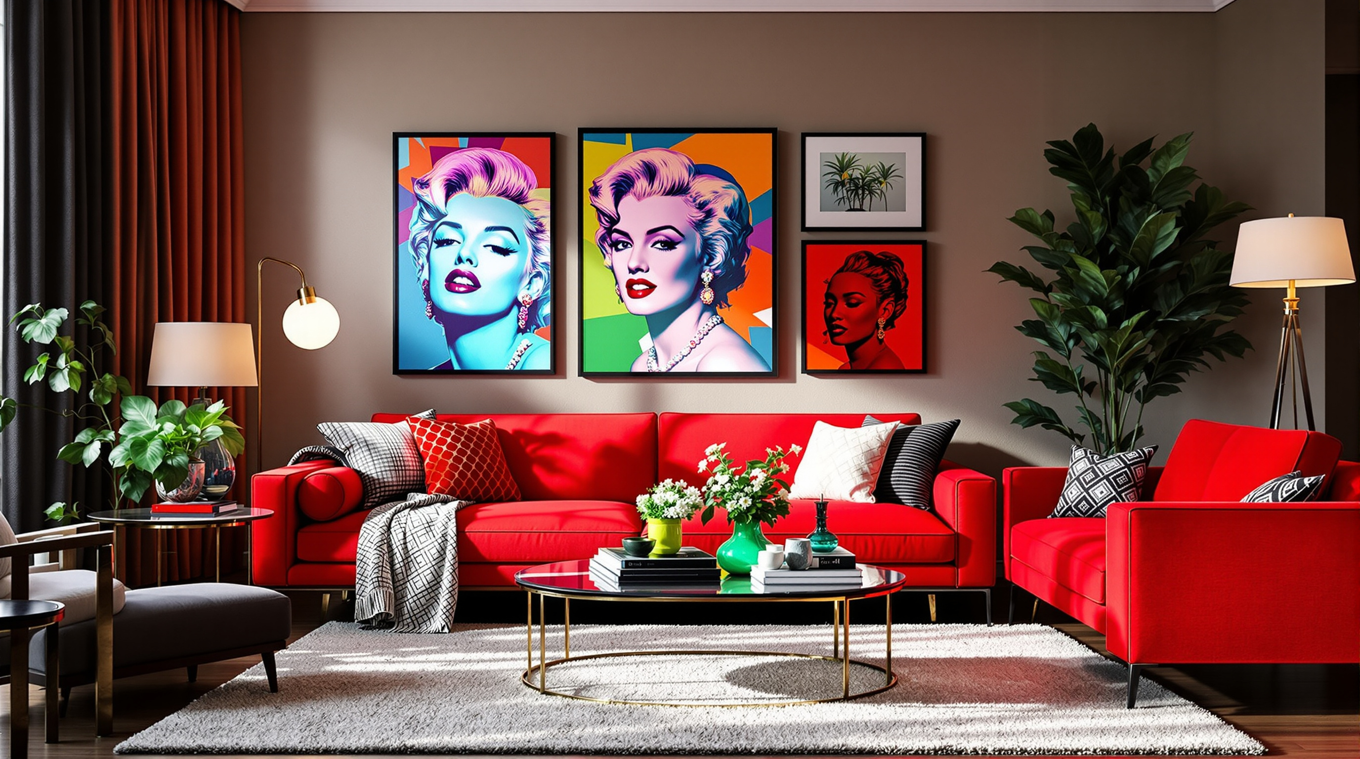 Salon pop art coloré — réalisation Bee at Home